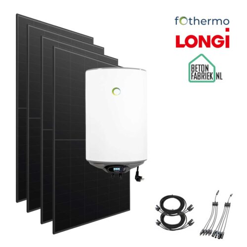 Doe-het-zelf boiler set met off-grid zonnepanelen (Fothermo boiler + LONGi panelen)